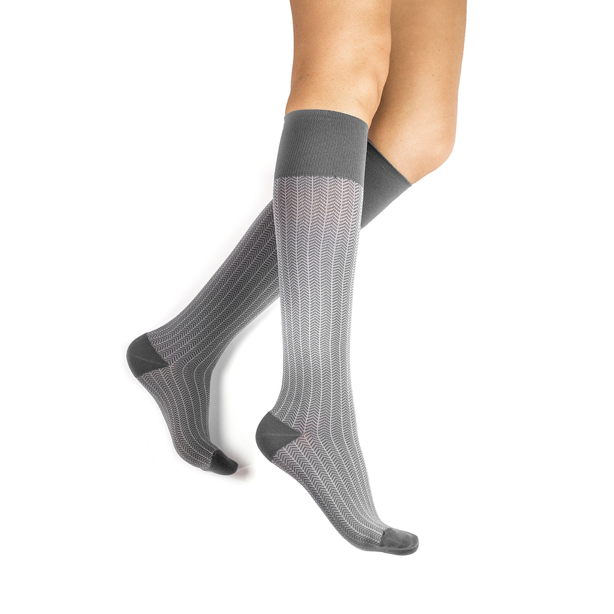 Rejuva Herringbone 15-20 mmHg Knee High Compression Socks – CVR