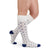 Rejuva Heart Knee High Compression Socks, Cream/Navy