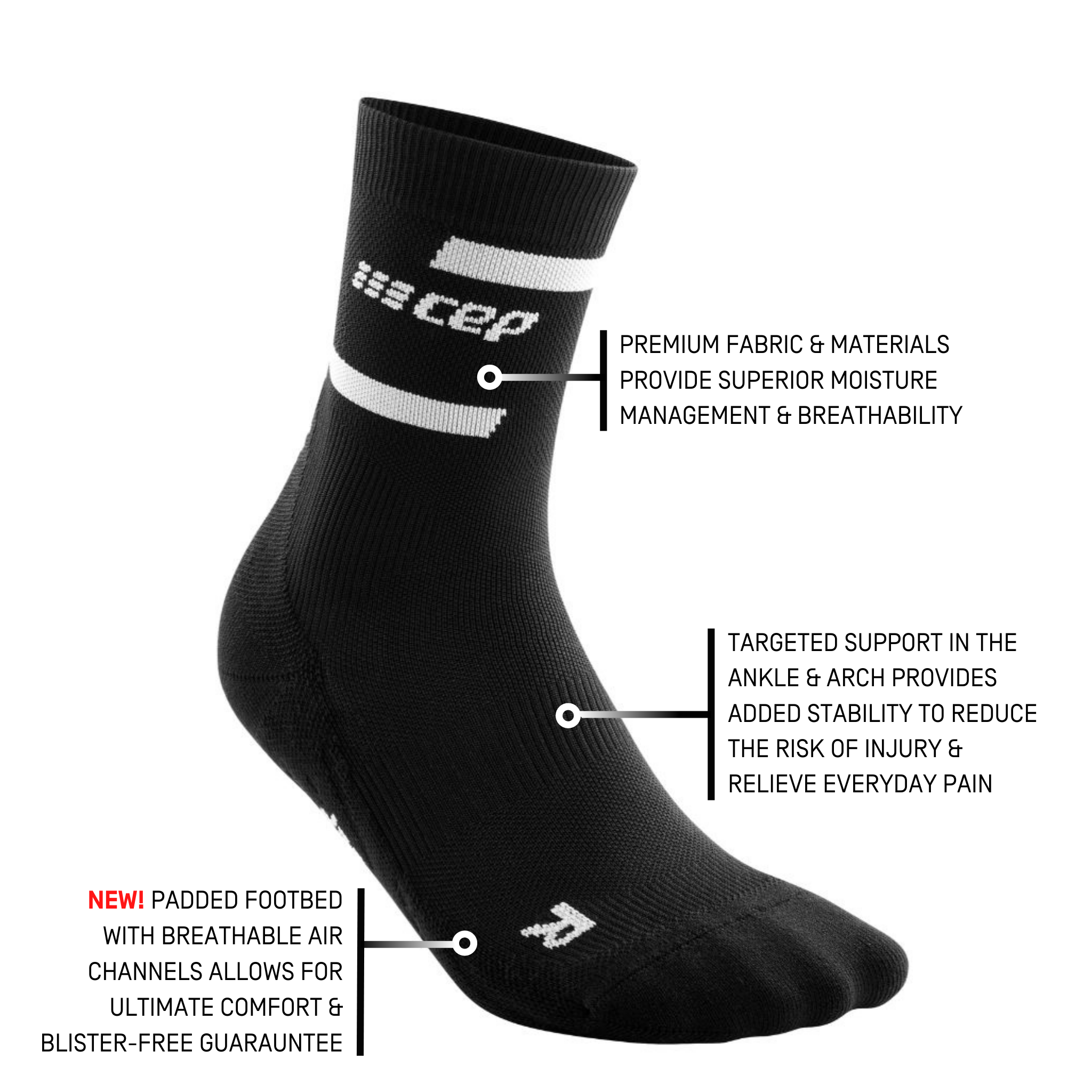CEP - Reflective Compression Run Socks Men black at Sport Bittl