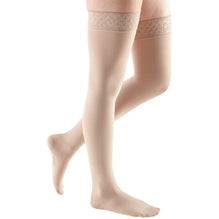 mediven sheer & soft 15-20 mmHg Thigh High w/Lace Silicone Top Band Closed  Toe Compression Stockings – CVR Compression Care